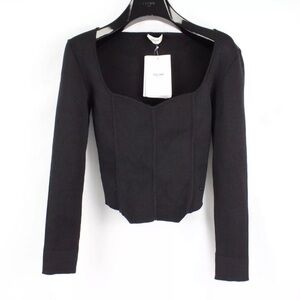 Celine Women’s Triomphe Crop Top Black Size M